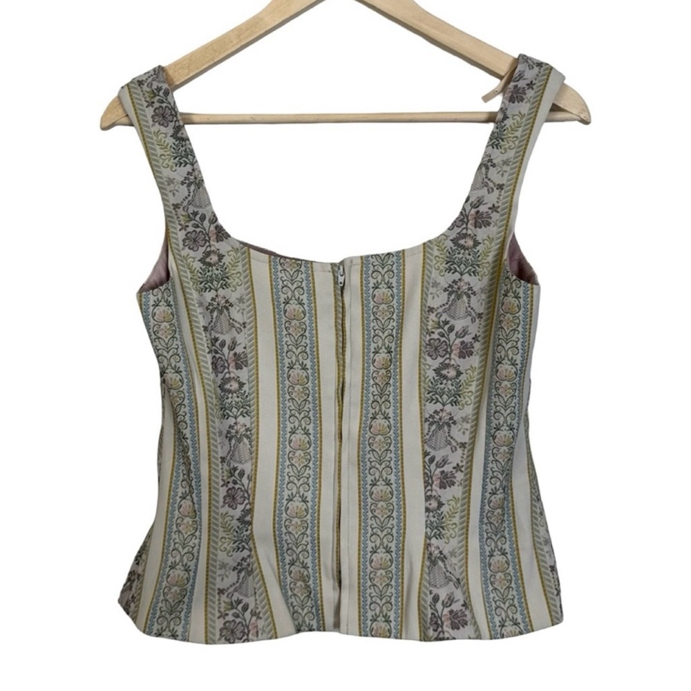 RARE Vintage Nanette Lepore Dusty Pink Tapestry Corset Top - Picture 3 of 15